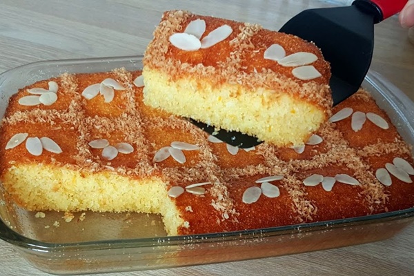 بسبوسة البرتقال بالدقيق
